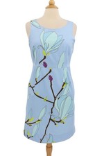 Marimekko for Anthropologie Dress size 12 Blooming Branches Blue Lined Pockets