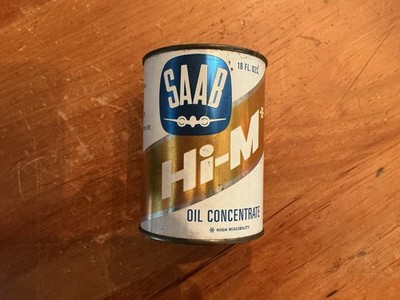 Vintage 1966 SAAB Hi-M Motor Oil Can 18oz FULL/SEALED USA RARE