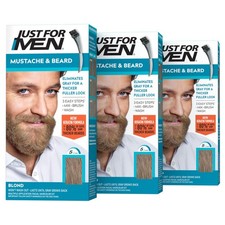 Just For Men Mustache Beard, Beard Dye for Men with Brush Included, With Ke...