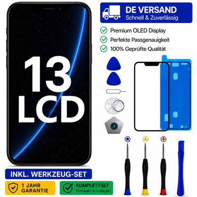 für iPhone 13 LCD OLED Display Retina Bildschirm Touchscreen Schwarz Ersatz Set