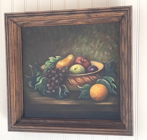 Pintura al óleo de arte fijo | Cuenco de fruta | Realismo | Pintado a mano | Enmarcado - Imagen 3 de 5