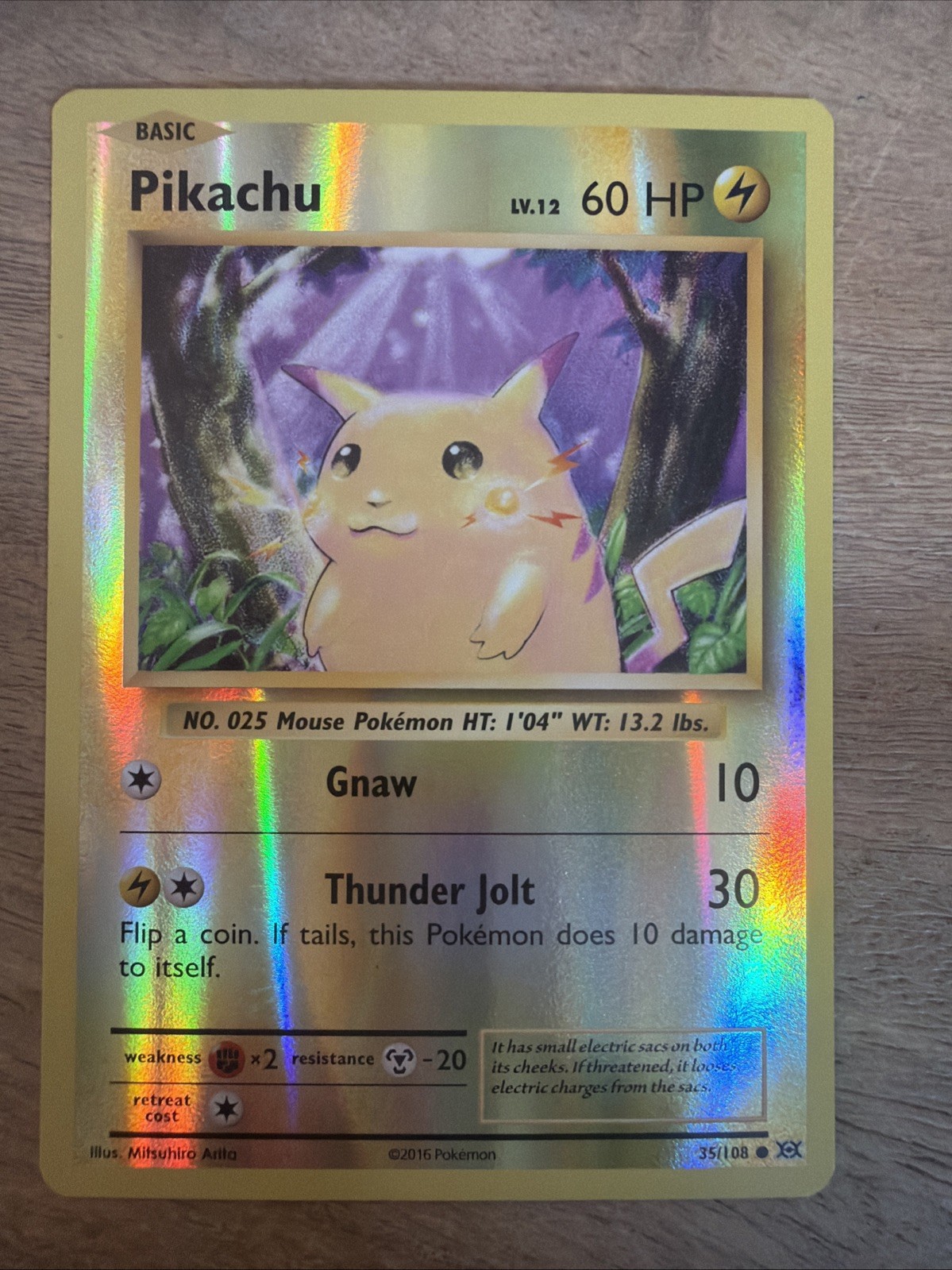Pikachu 35/108 XY Evolutions Pokemon Reverse Holo Near Mint