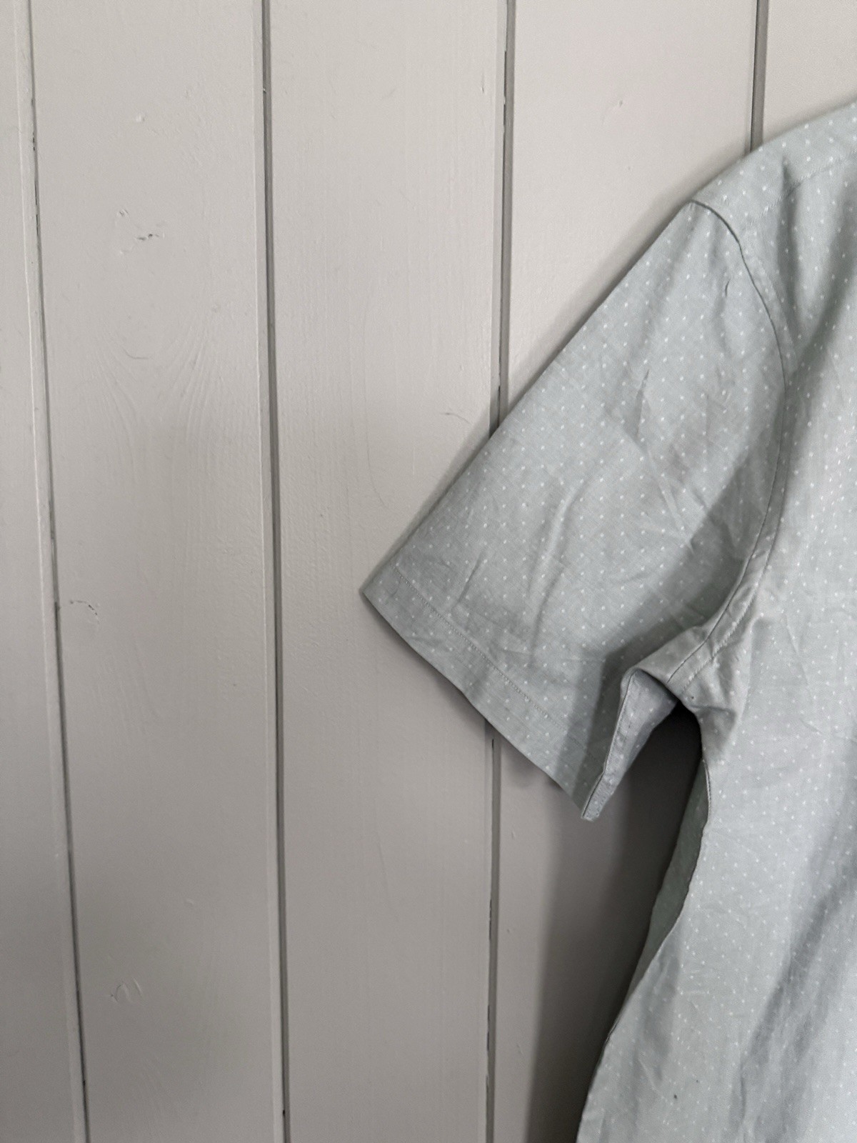 NWT Michael Kors Men’s Slim Fit Short Sleeve Button-Up Shirt L Large Sage Green thumbnail 4