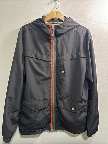 Planet Earth Clothing Co Men’s L Hooded Ski Jacket Charcoal Orange Utility Coat image 2