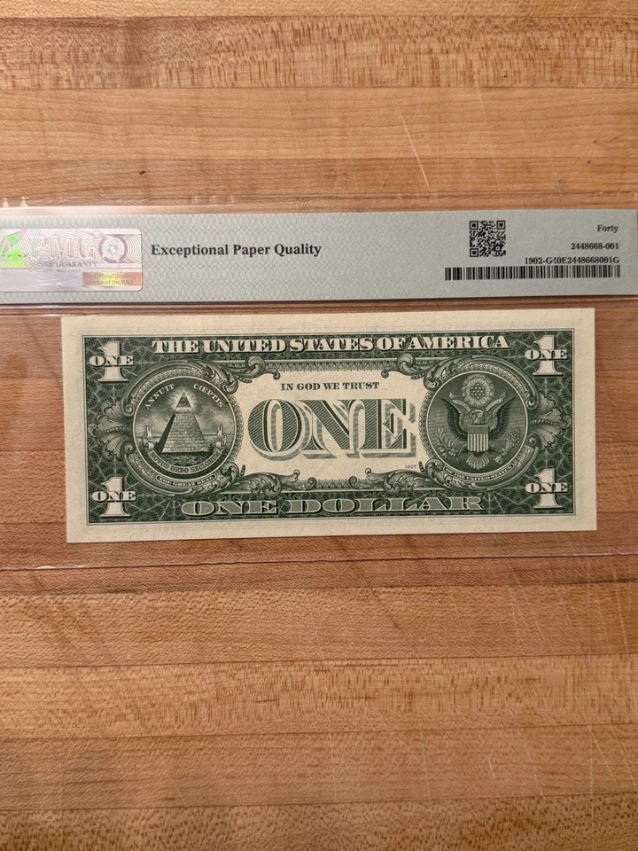 1963B $1 FRN Chicago PMG 40 EPQ Fr.1902-G Granahan/Barr GH Block Note - Image 2 of 2