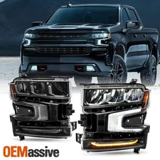 For 2019-2021 Silverado 1500 Full LED headlight w/LED Signal Light Left + Right