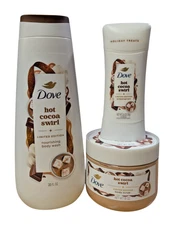 Dove Hot Cocoa Swirl Body Wash Body Scrub & Deodorant Bundle Limited Edition NEW