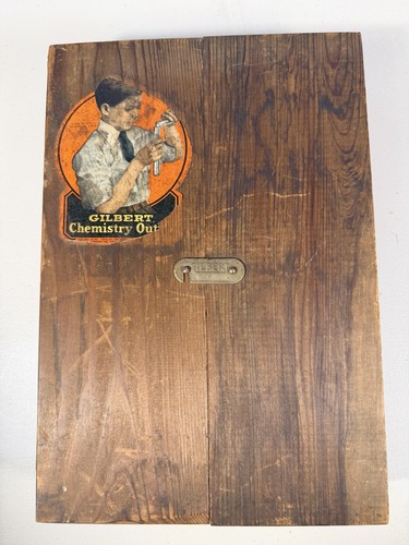 Rare Vintage 1922 Gilbert Chemistry Outfit 1st Year w/ Wood Box Only