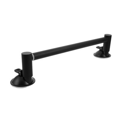 Suction Towel Holder Adjustable Cup Rack Bath Bar Self Adhesive Black