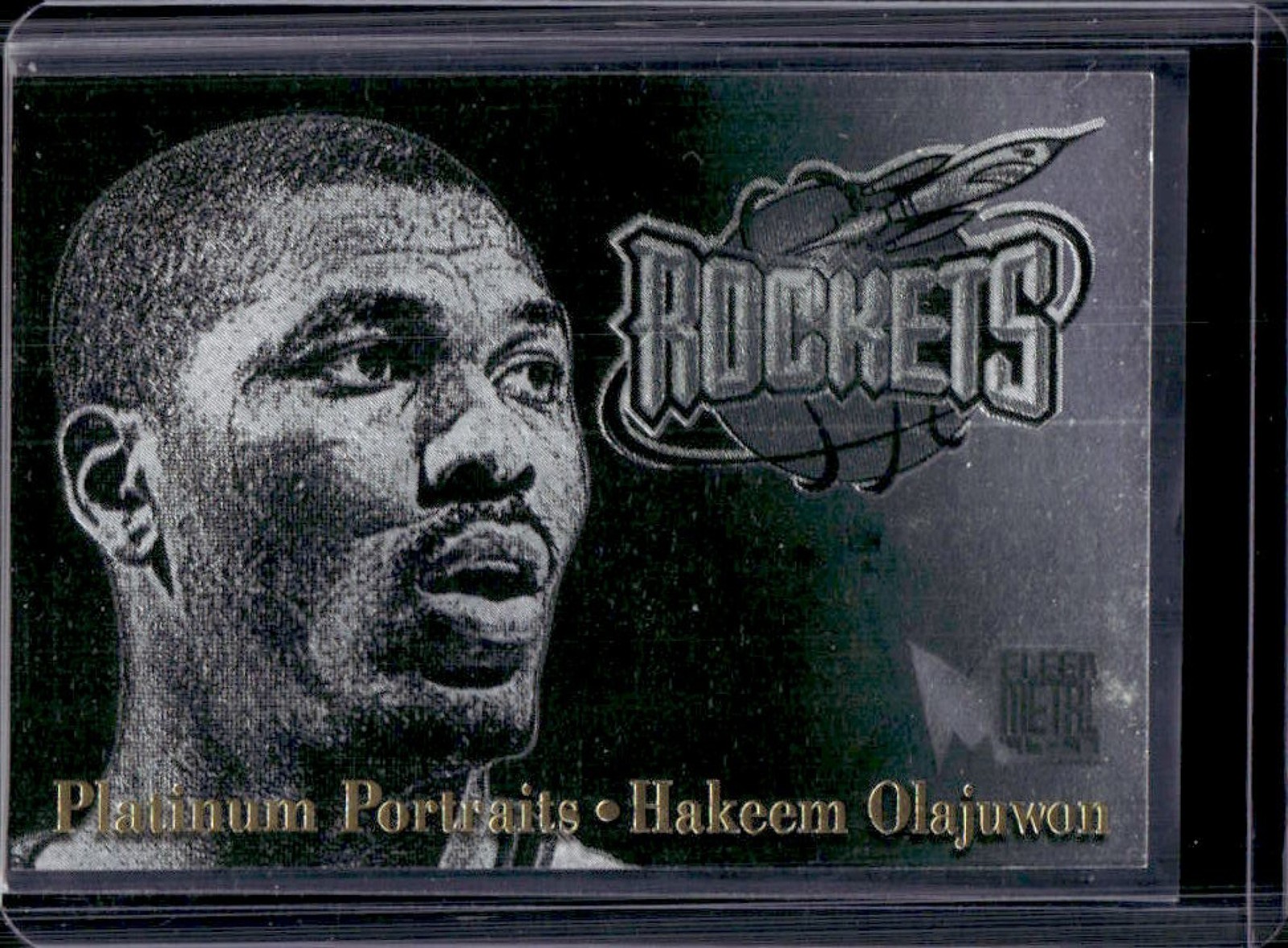 1996 Skybox Metal Hakeem Olajuwon Platinum Portraits #9 Rockets
