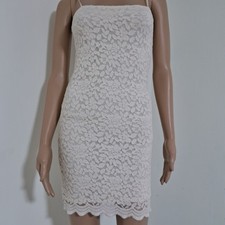 Zara Women's Mini Lace Dress Oyster White Size Medium MSPR 35.99