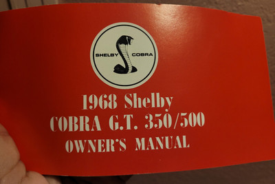 1968 Shelby Cobra G.T 350/500 Owners Manual