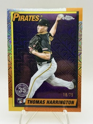 2025 Topps Chrome Thomas Harrington RC Purple Mojo Refractor /75 Pirates Rookie