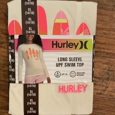 Hurley Girl's Graphic Long Sleeve UPF 50 Swim Top - Surfboards - Size: 14/16