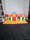 Fisher-Price Little People Village 997 Garage Police Barber Vtg See Pics