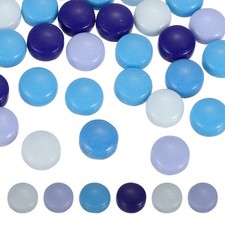 12mm Glass Mosaic Tiles, 300g Iridescent Glass Mosaic Tile Bulk, Blue Colors