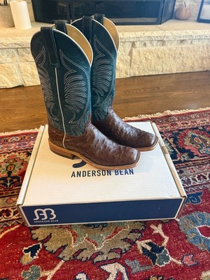 Mens Anderson Bean Kango Tabac Full Quill Ostrich Cowboy Boots