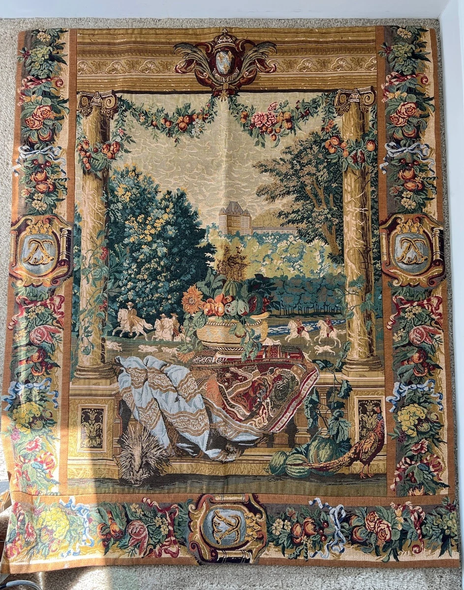 CORONA DECOR CO果物の刺繍オットマン・スツール　ゴブラン織 Corona Tapestries for sale | eBay