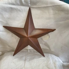 Primitive Country Farmhouse 10.5 Inch Rustic Metal Wall Hanging Star,3D,NWT Rust