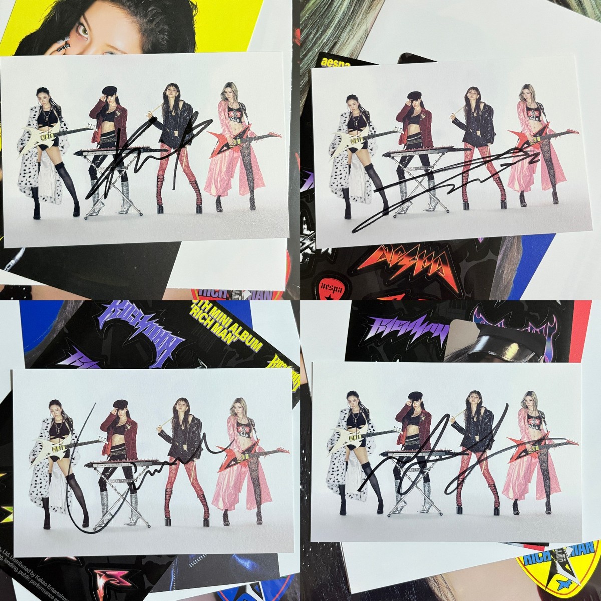 aespa rich man album official signed postcard karina winter