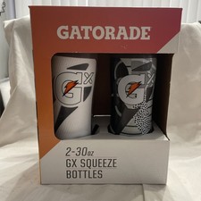 Gatorade GX Squeeze Water Bottle 30oz White  Gray 2 Pack