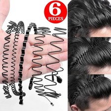 Black Metal Sports Hairband Headband Wave Alice Style Hair band Unisex Men Women