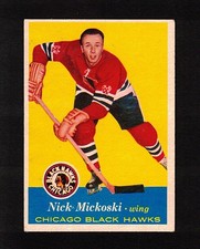 1957-58 NICK MICKOSKI #32 VG-EX Topps ** Blackhawks Star Vintage NHL Hockey Card