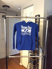 Tampa Bay Lightning New Logo Blue Long Sleeve Hoodie Shirt Women Small CCM