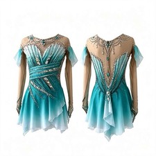 New Ice Figure Skating Dress Green Children's Adult Competition Dress