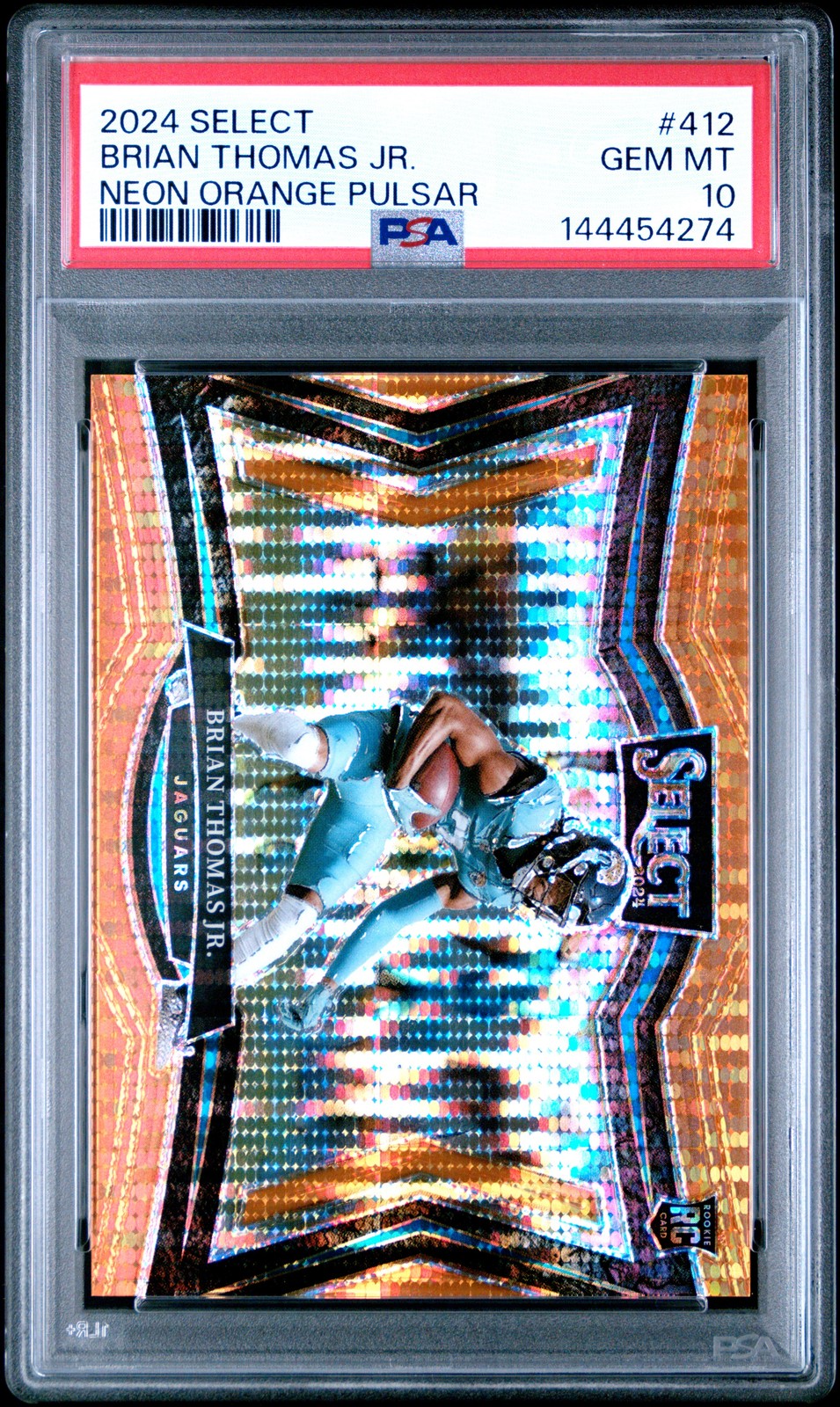 2024 PANINI SELECT NEON ORANGE PULSAR #412 BRIAN THOMAS JR. 6/7 PSA 10