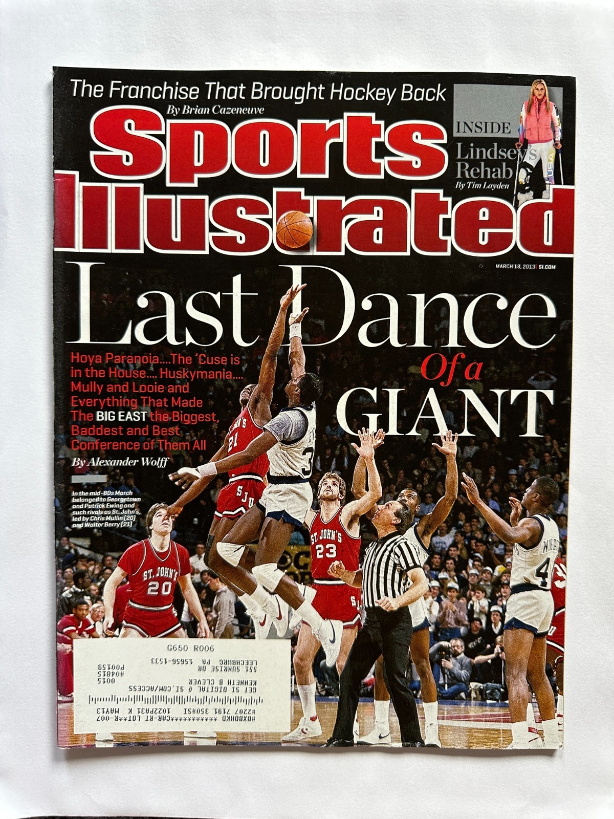 Sports Illustrated Magazine 3/18/2013 Georgetown/St John's Cover With Label