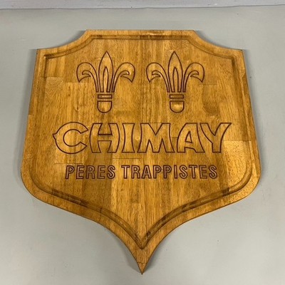 CHIMAY PERES TRAPPIST VTG BELGIUM BEER WOOD 19X16 GENUINE BAR SIGN New NOS