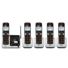 AT T BL102-5 DECT 6.0 5-Handset Cordless Phone for 5 Handset, Silver/Black