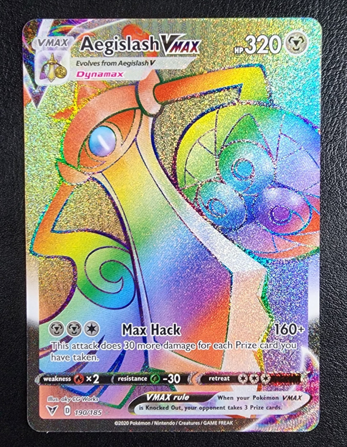 Aegislash VMAX 190/185 - Rainbow Rare - Vivid Voltage - Pokemon TCG - NM