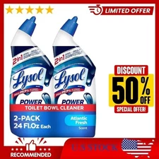 New Lysol Power Toilet Bowl Cleaner 24 Oz 2-Pack 48 Oz