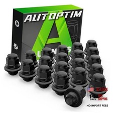 OEM Lug Nuts - 20 Pcs Mag Flat Seat for Nissan M12x1.25 Black Short - 20 Pcs