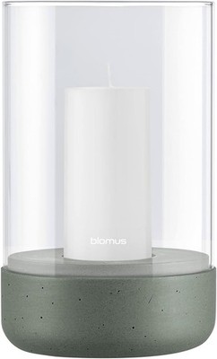 blomus Windlicht Calma | Größe M | H 16 cm Ø 11 cm | Agave Green | recyceltem Po