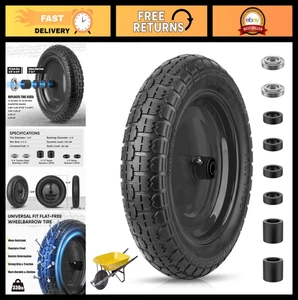 Pneu de brouette sans plat 4.80/4.00-8, Remplacement solide par 3" Hub & Roulements