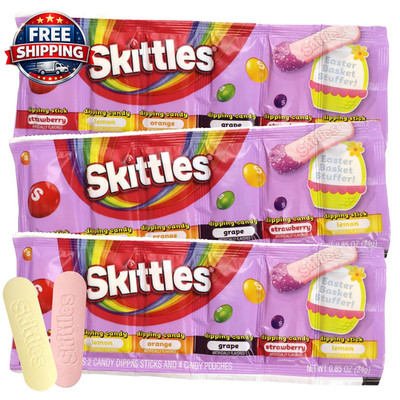 Skittles Dipping Candy, Assorted Fruit Flavors, Easter Basket Stuffers, 0.85 Oun