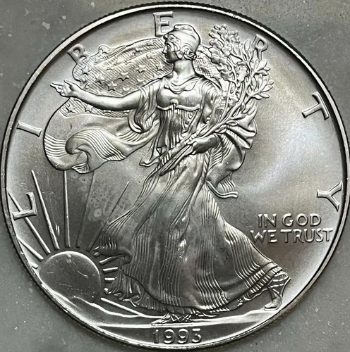 1993 American Silver Eagle 1 Troy Oz. .999 Fine One Dollar BU Uncirculated Coin