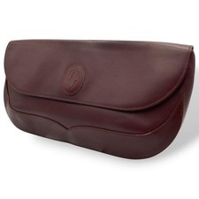 CARTIER Clutch Bag Must Line Leather Bordeaux Authentic From Japan