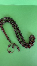 Vintage Antique Old Stuff Cherry Amber Faturan - Islamic Prayer 33Perlen 24g R7