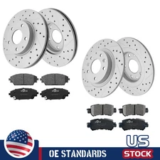 FWD For 2016 - 2018 Mazda CX-3 Front Rear Disc Rotors Ceramic Brake Pads