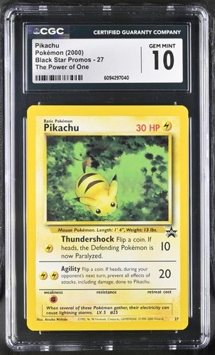 CGC 10 GEM MINT Pikachu 27 WOTC Black Star Promo "Bumblebee" Pokemon Card 040