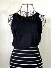 Forever 21 Black & White Blouson Bodycon Dress Size S/P Sleeveless