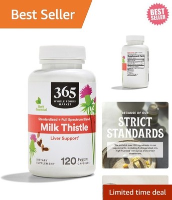 120 Count Milk Thistle Capsules -  & Free from Artificial Additives