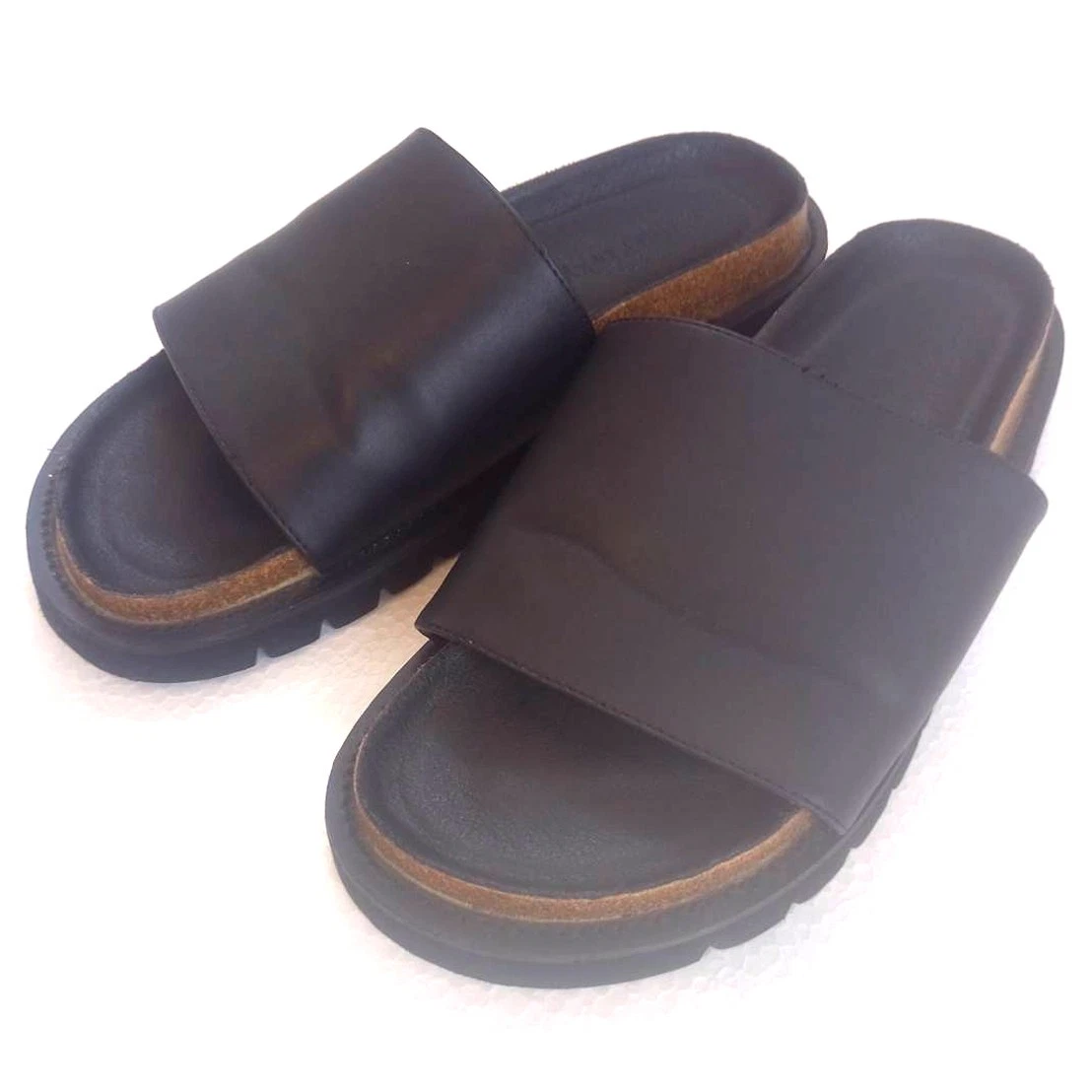 Leather Slides Sandals for Men for sale | eBay