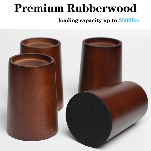 Txcucc Wooden Furniture Risers 2 Inch Tapered Bed Risers Set of 4 Heavy Duty ... - Picture 5 of 6