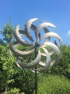 XXL Windrad NEO  ArtFerro Windspiel Gartenstecker Gartendeko Metall * H216 Ø51