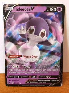 POKEMON INDEEDEE V 091/202 ULTRA RARE SWORD & SHIELD BASE SET NEAR MINT